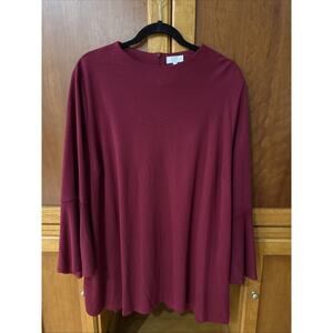 Crown & Ivy Curvy Cranberry Country Roads Signature Tunic Top Size 3X New